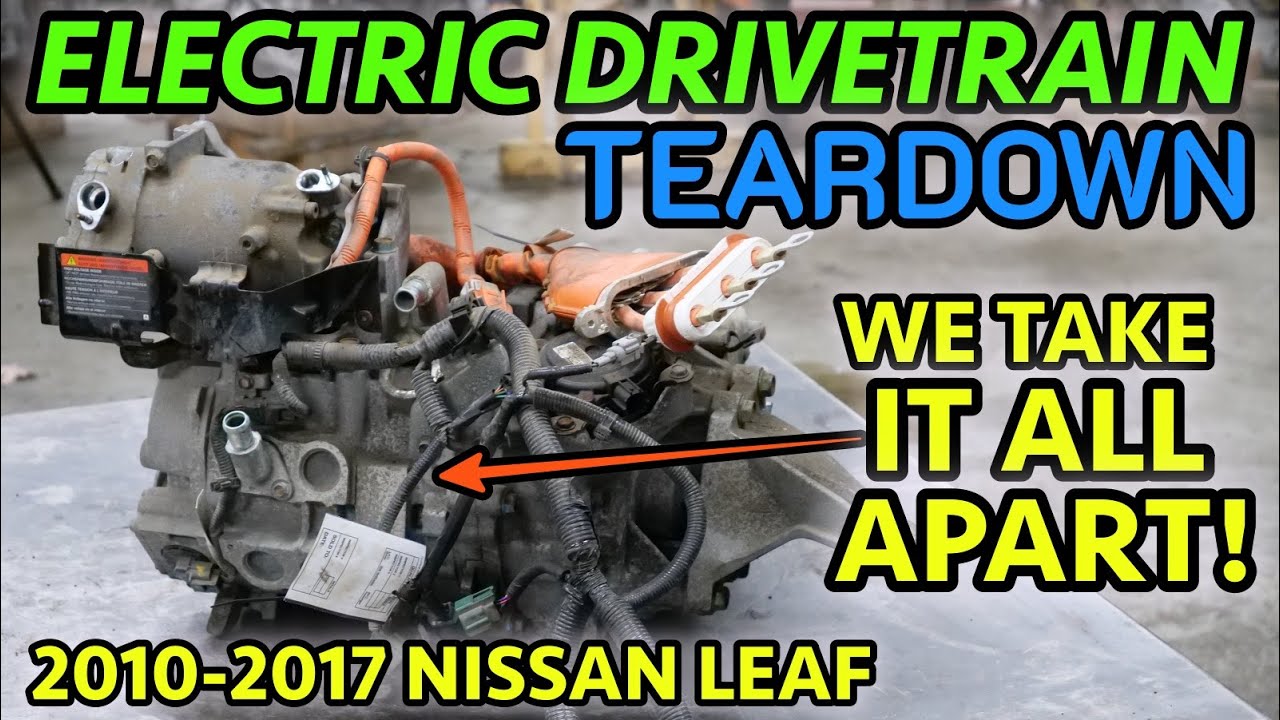EV TEARDOWN! Nissan Leaf Complete Electric Vehicle Drive Motor Unit Disassembly!