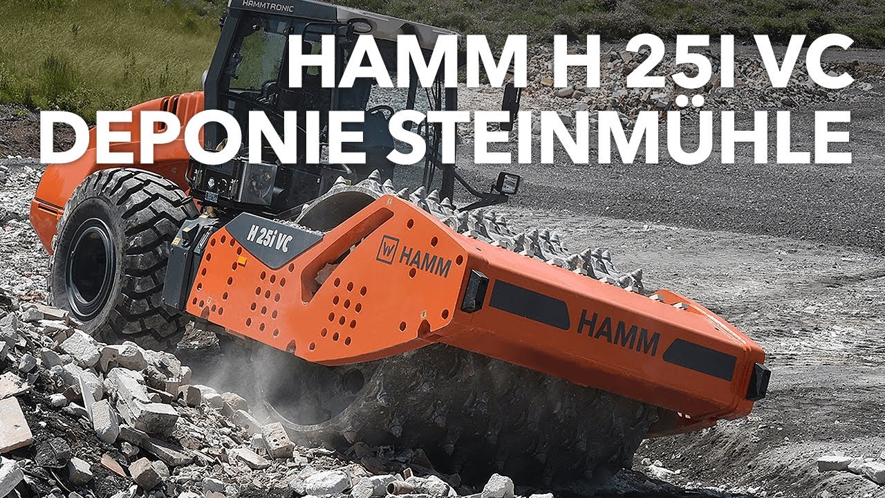 Hamm Walzenzug H 25i VC erhöht die Lagerkapazität einer Reststoffdeponie in Tirschenreuth