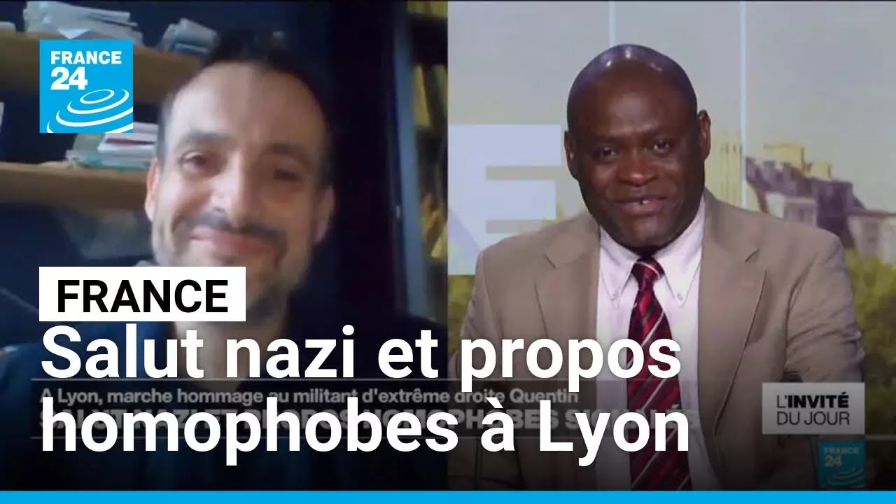 Salut nazi et propos homophobes signalés à la marche pour Quentin Deranque • FRANCE 24