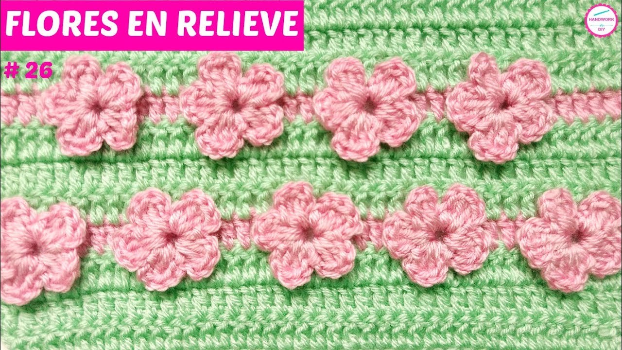 PUNTO CROCHET FLORES EN RELIEVE # 26