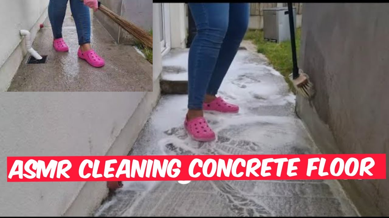 Satisfying ASMR Cleaning Sounds For Sleeping - Concrete Floor Cleaning Sound with Foamy Water Sounds