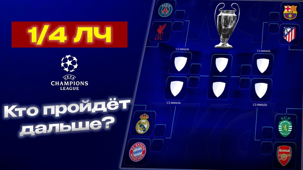 Предикт к парам четвертьфинала ЛЧ!!! Кто пройдёт в полуфинал?