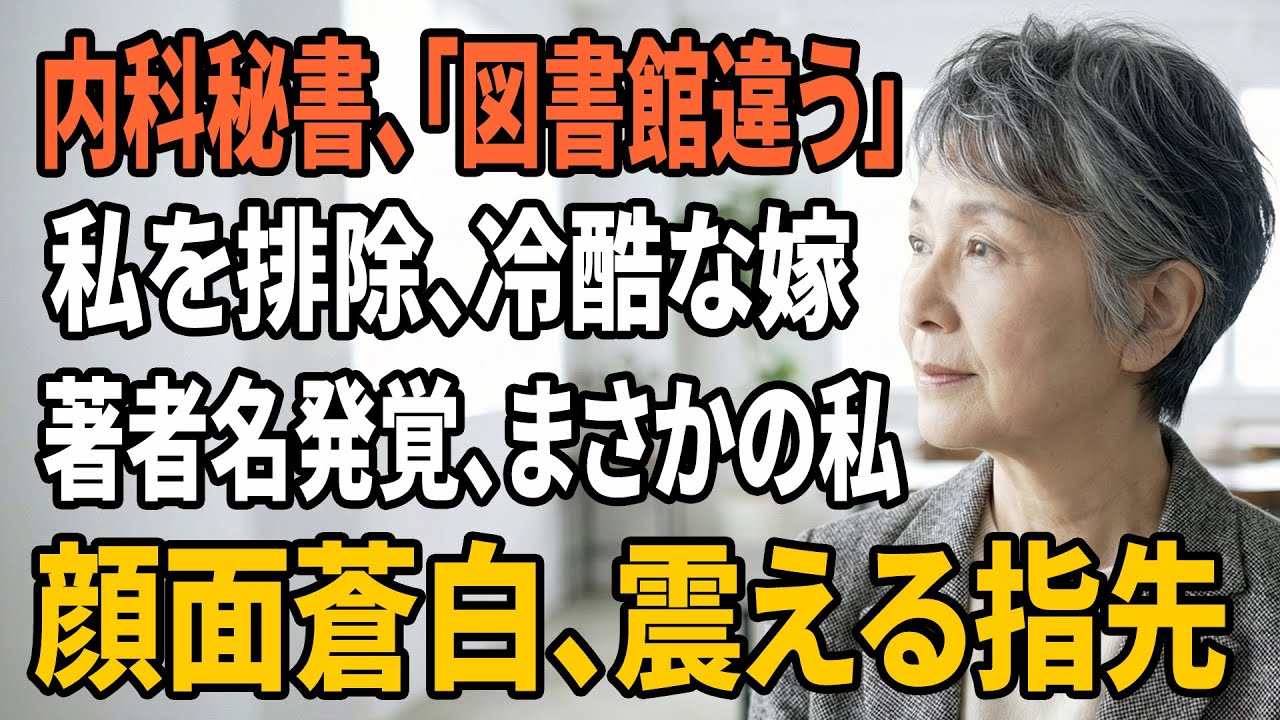 【スカッとする話】病院図書室で嫁(内科秘書)に辱められた私、学生が出した本の「署名」で空気が変わった…【朗読】【スカッと】【シニアライフ】【感動する話】