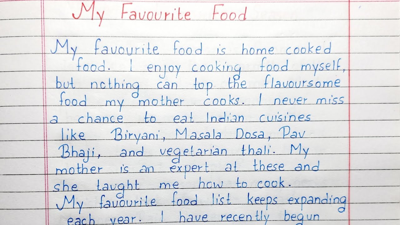 Write a short essay on My Favourite Food | Essay Writing | English