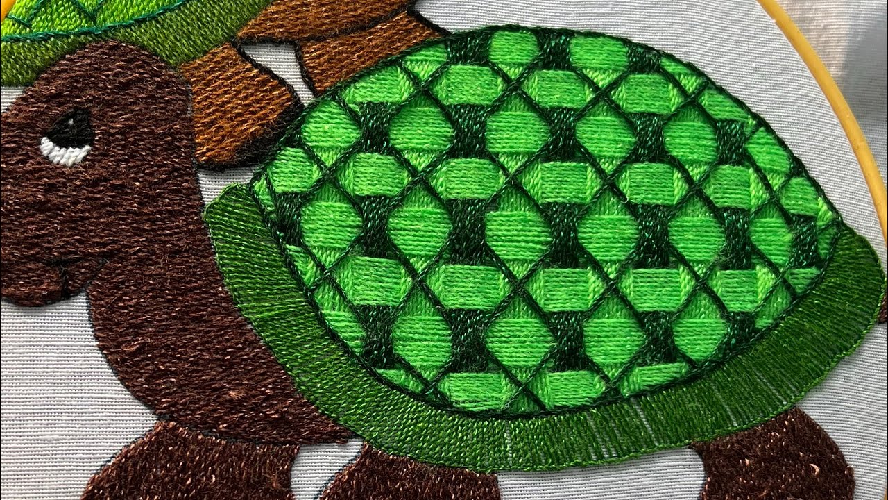 CÓMO BORDAR EL CAPARAZÓN DE UNA TORTUGA 🐢@Bordados bonitos Karen