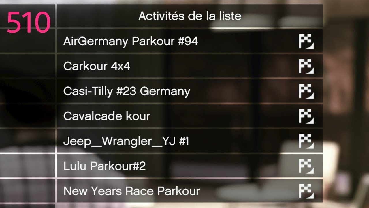 LISTE GTA ONLINE PS5