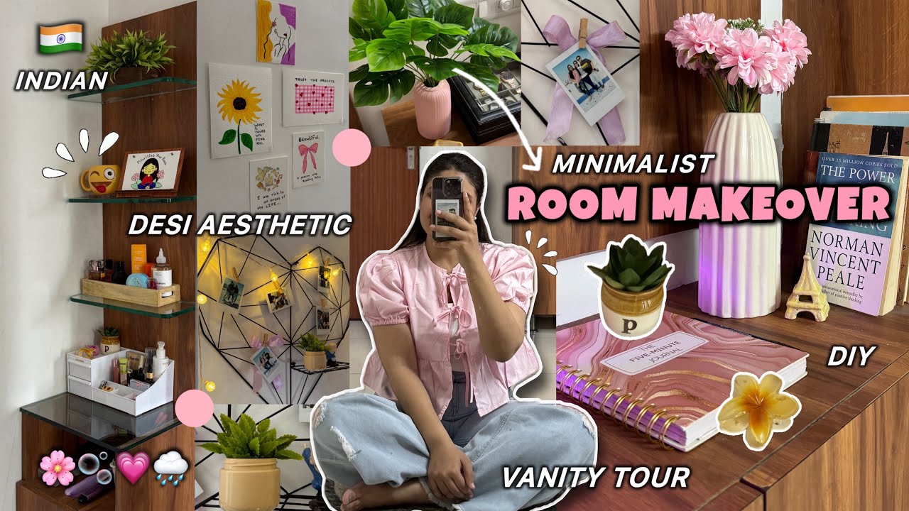 *Desi Aesthetic* ROOM MAKEOVER🎋🌤️| Room decor,Declutter & Organising,Tour🌷| Makeover Series Part-1