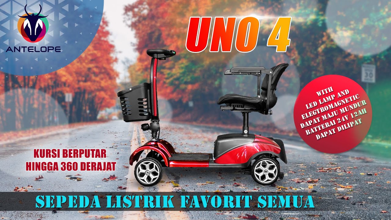 SEPEDA LISTRIK ANTELOPE UN0 4, TERBAIK UNTUK TRAVEL, PARIWISATA, DISABLE DAN MANULA