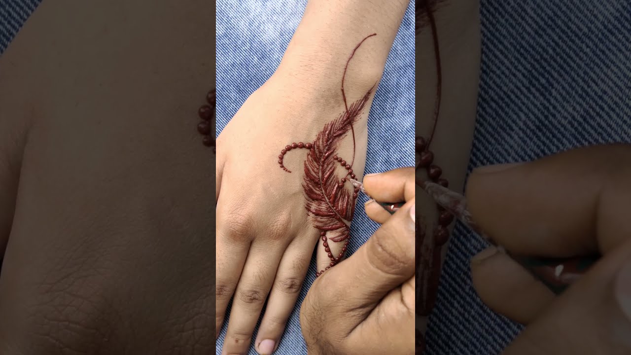 feather tattoo design|| Rad colour henna art 