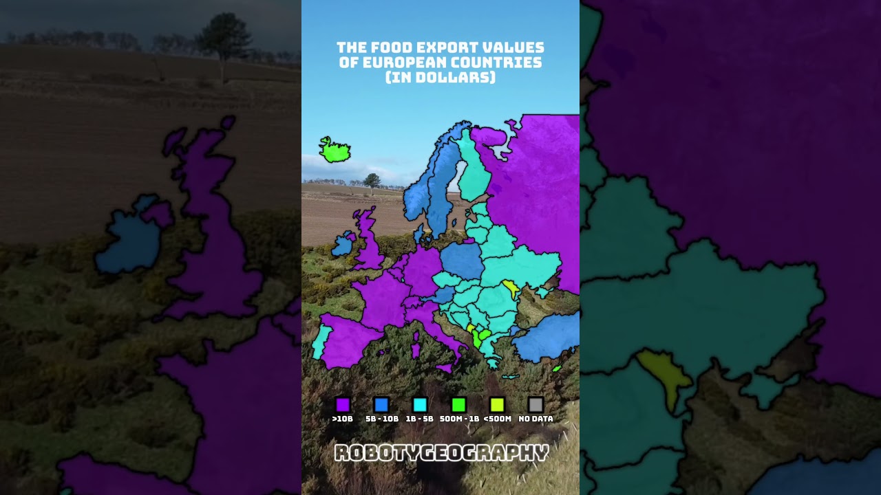 The food export values of European countries! #mapping #geography #history #geo