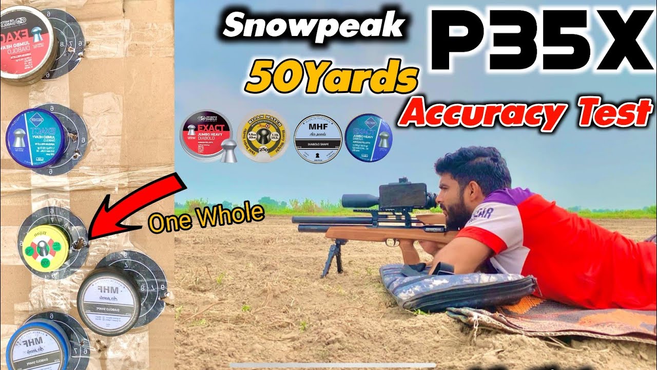 Тест точности стрельбы Snowpeak P35X на 50 ярдов | Пневматическое ружьё P35X | Урду/Хинди | AirHu...