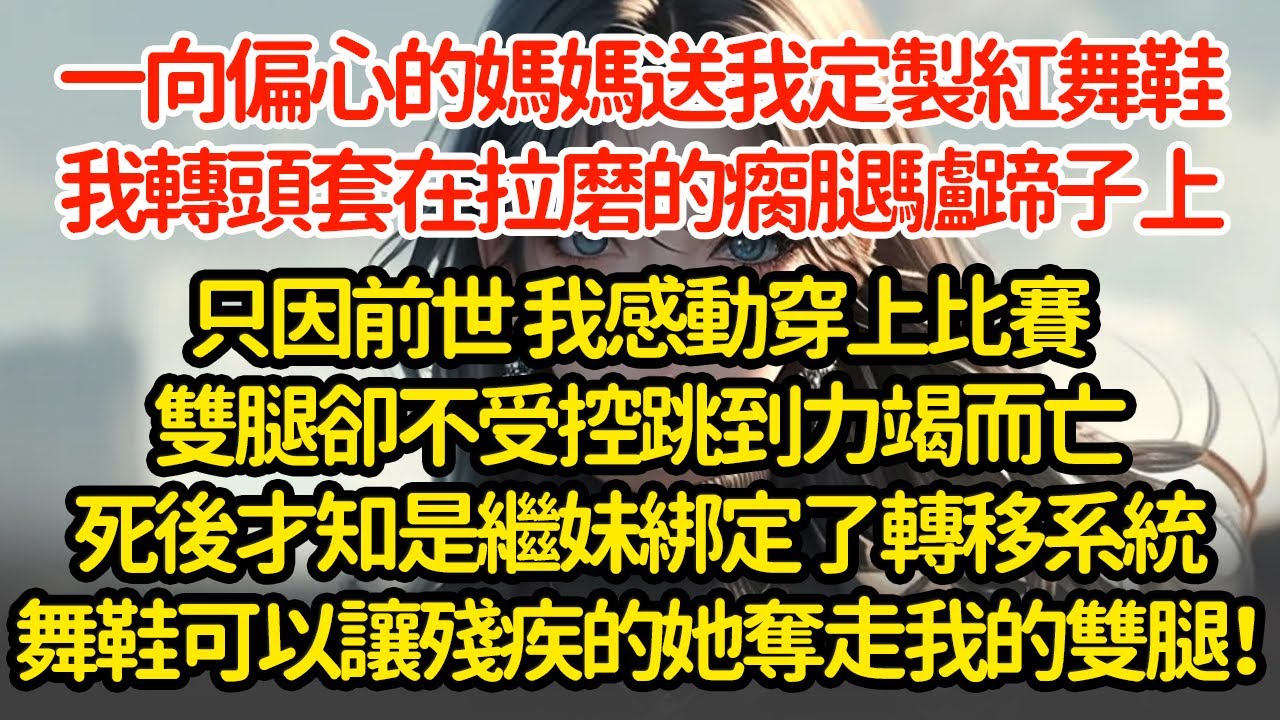 一向偏心的妈妈送我定製紅舞鞋，我轉頭套在拉磨的瘸腿驢蹄子上，只因前世 我感動穿上比賽雙腿卻不受控跳到力竭而亡死後才知是繼妹綁定了天賦轉移系統舞鞋可以讓殘疾的她奪走我的雙腿！