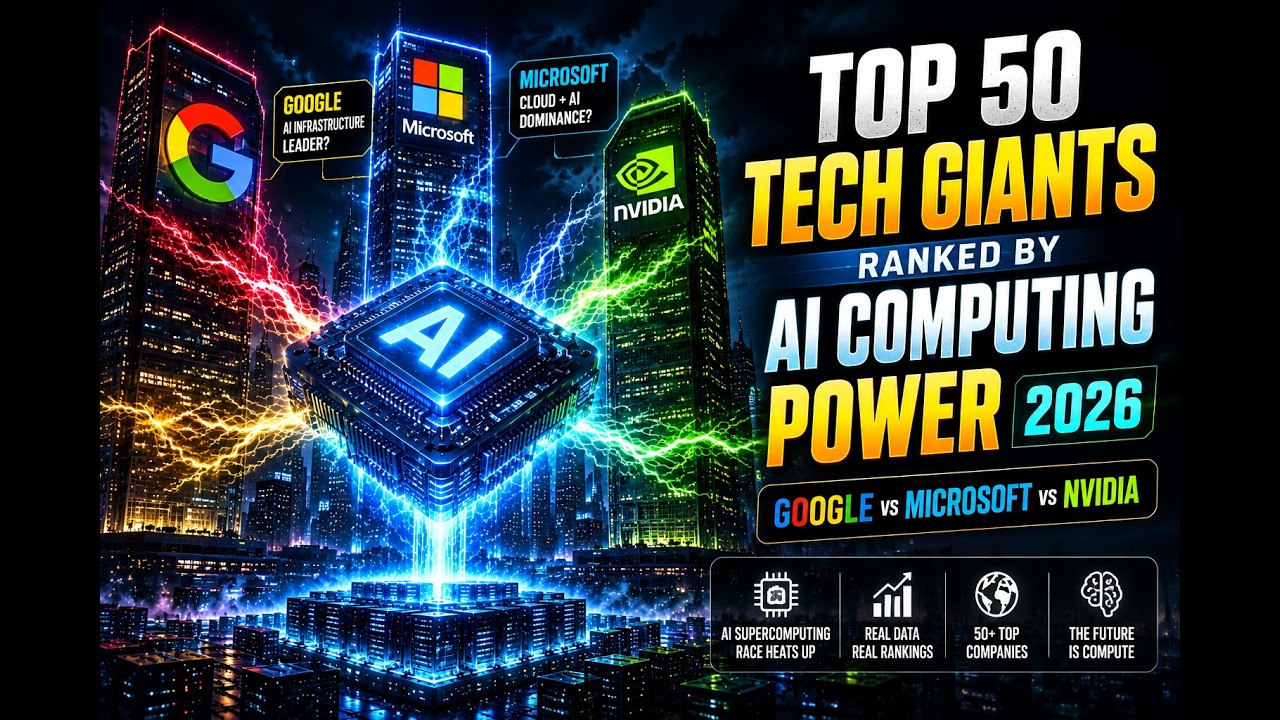 Top 50 Tech Giants Ranked by AI Computing Power 2026 💻⚡ (Google vs Microsoft vs Nvidia)
