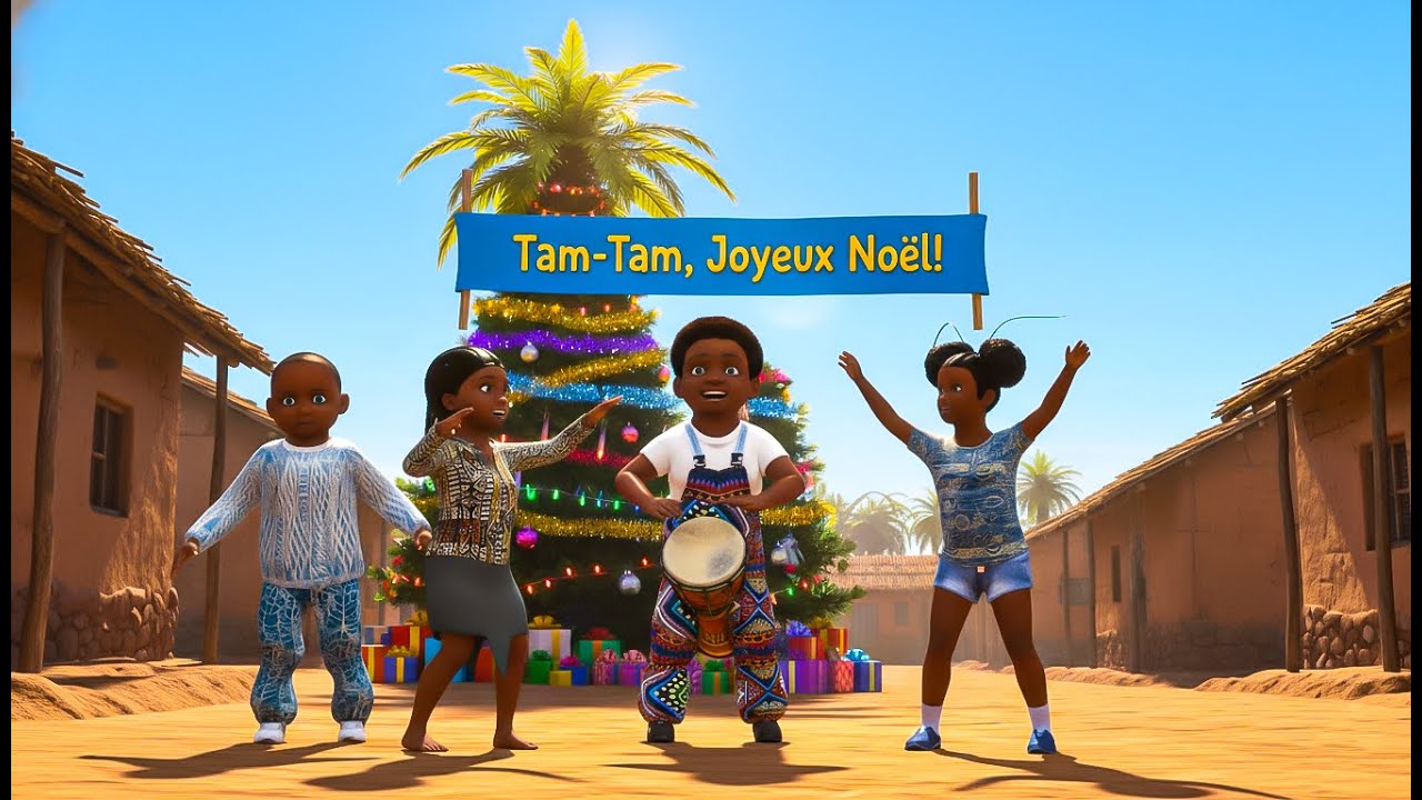 Le tamtam de noël | B'ANGEL FRANÇAIS  Comptines avec bebe kameni | Bantu Angel Français.#dproduction