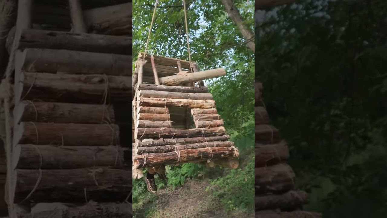 Building a Off The Ground Bushcraft Shelter