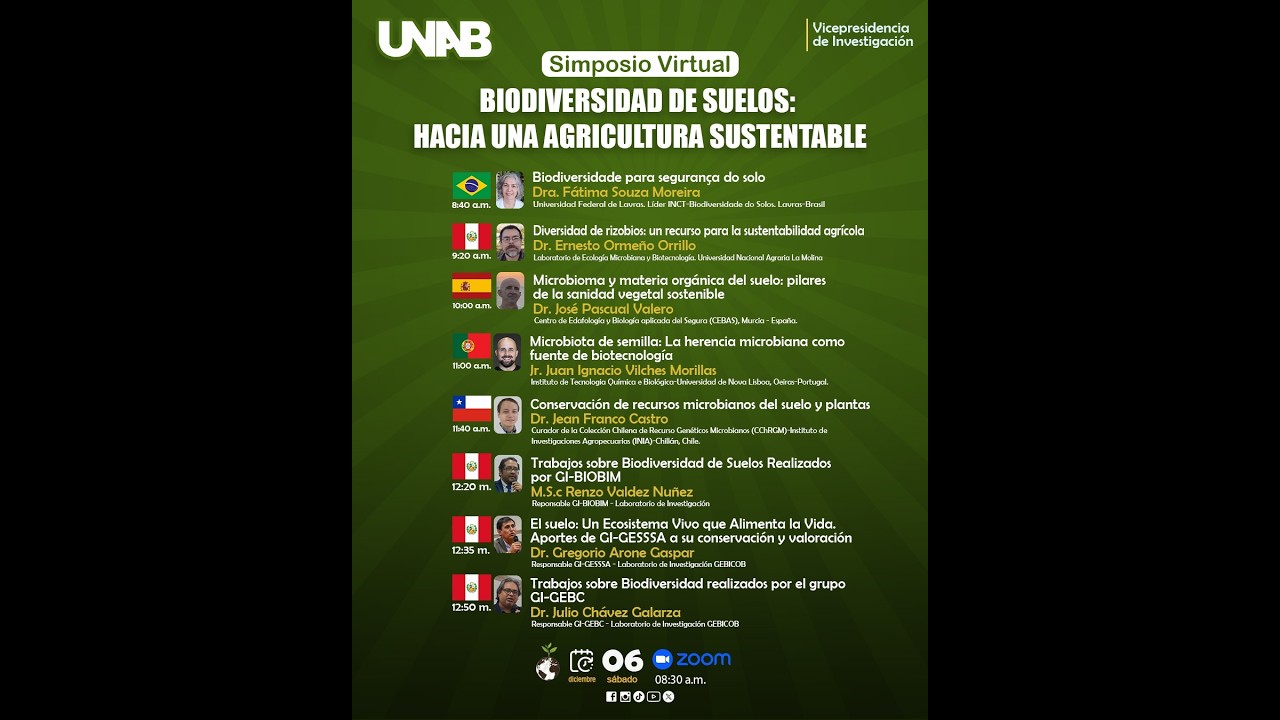 WEBINAR INTERNACIONAL: BIODIVERSIDAD DE SUELOS PARA UNA AGRICULTURA SUSTENTABLE