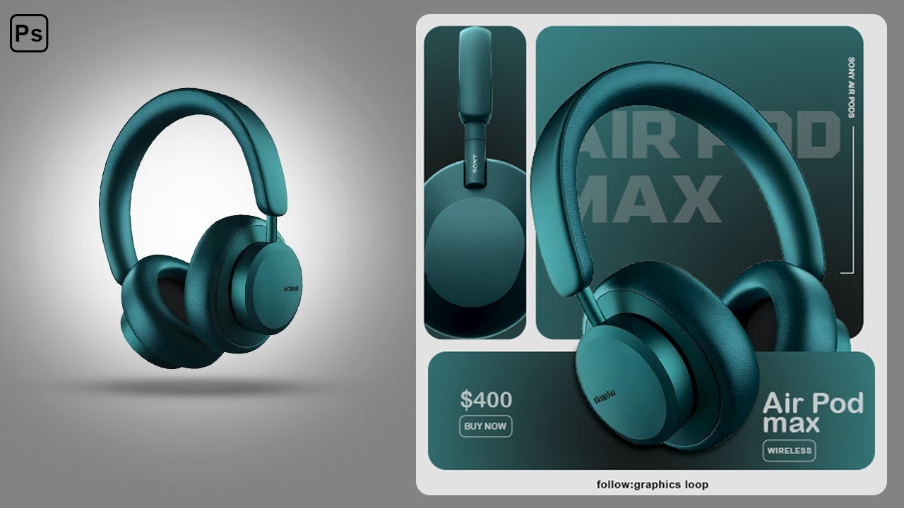 Create a Professional Headphone Ad Poster in Photoshop