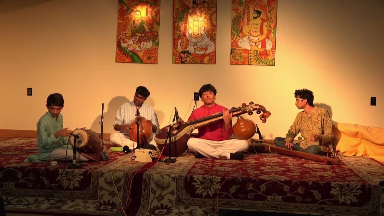 Nakul Bharani (Karaikudi Veena), Mayuk Nimmagadda (Mrudangam), Krishna Prasannan (Ghatam)