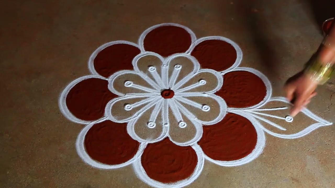 Thai madham 🌻 special flower rangoli kolam🌻3*2 beautiful kolangal 🌻pandaga muggulu