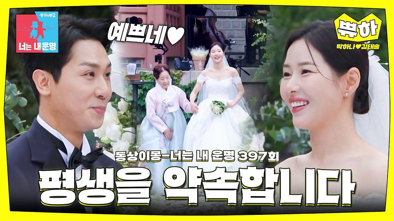 [쀼하💞] 내리던 비도 멈췄다?! 하늘이 돕는 천생연분의 결혼식💐 #동상이몽_박하나_김태술