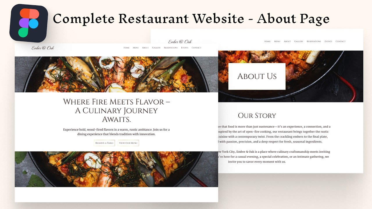 Figma Complete UI/UX Design Course - Restaurant Website | Part 4: Desktop Layout About Page