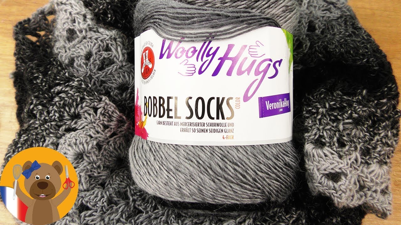 Etole Grafit Grey | Woolly Hugs Bobbel Socks | Echarpe avec dégradé de couleurs à faire soi-même
