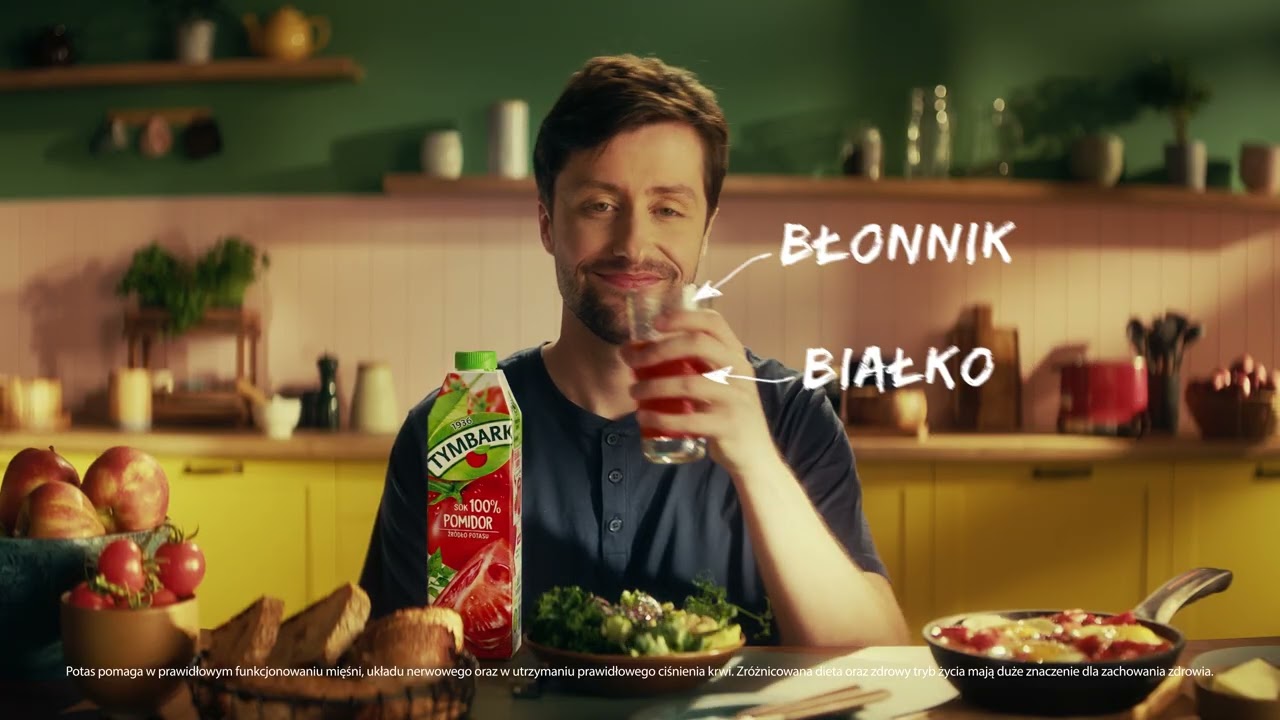 Pij codziennie sok pomidorowy Tymbark &ndash; źr&oacute;dło potasu, błonnika i białka!