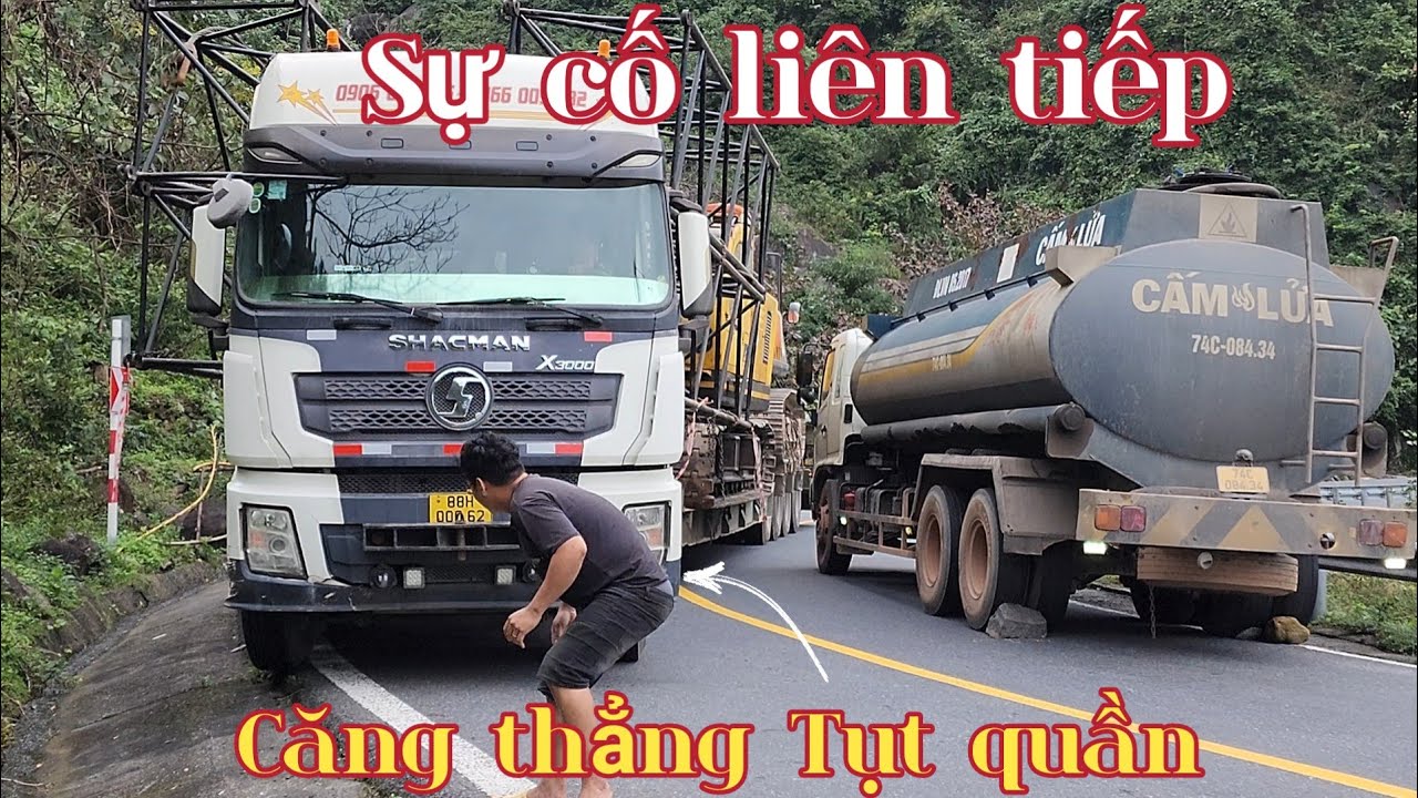 XE ĐẦU KÉO LIÊN TIẾP GẶP SỰ CỐ KHI ĐANG VƯỢT ĐÈO PHA SỬ LÝ CỦA TÀI XẾ VÀ CÁI KẾT