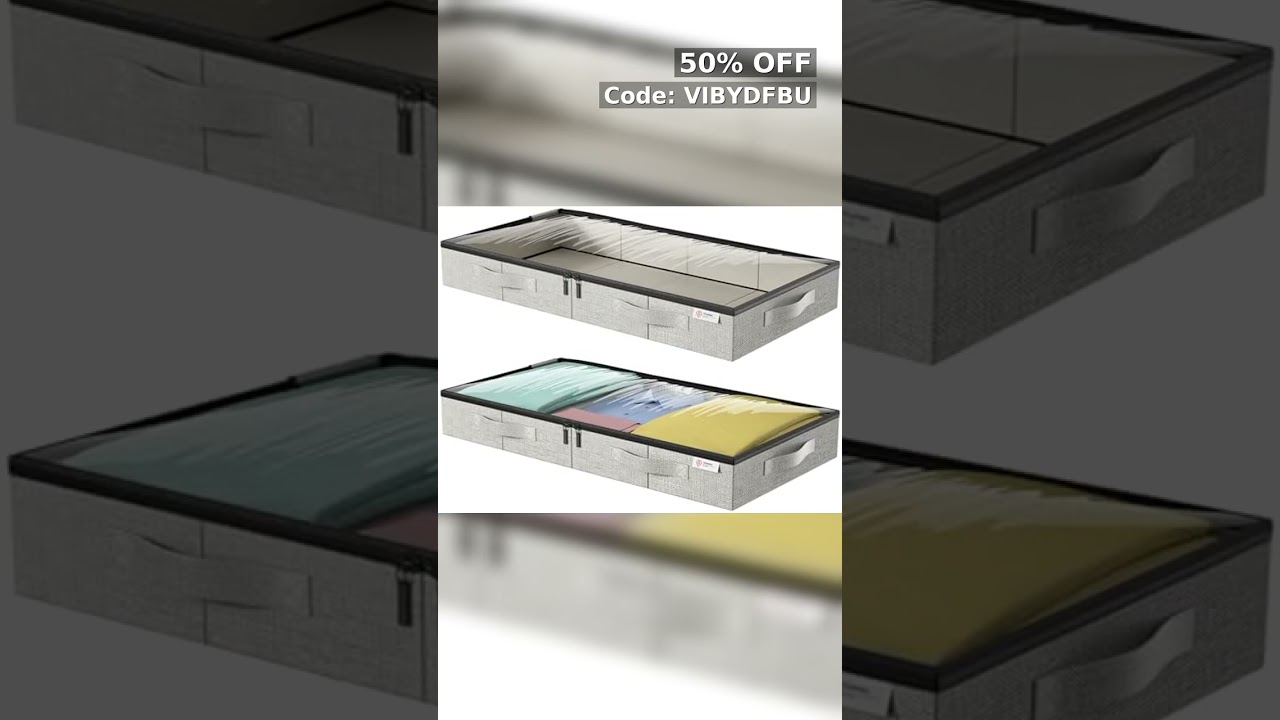 Under Bed Storage Containers,Underbed Storage 4.5 Inches Low Profile with Sturdy Sidewalls/Bottom fo