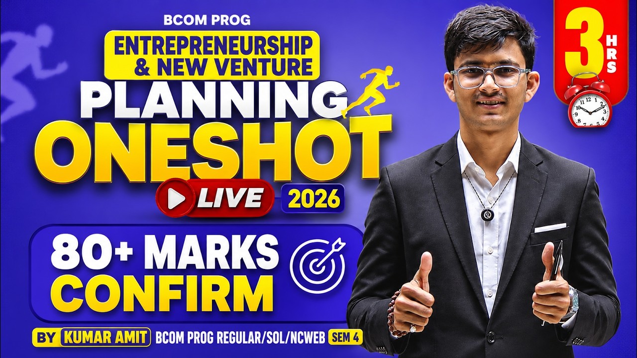Entrepreneurship & New Venture Planning Oneshot 2026 | ENVP Oneshot | BCom Prog