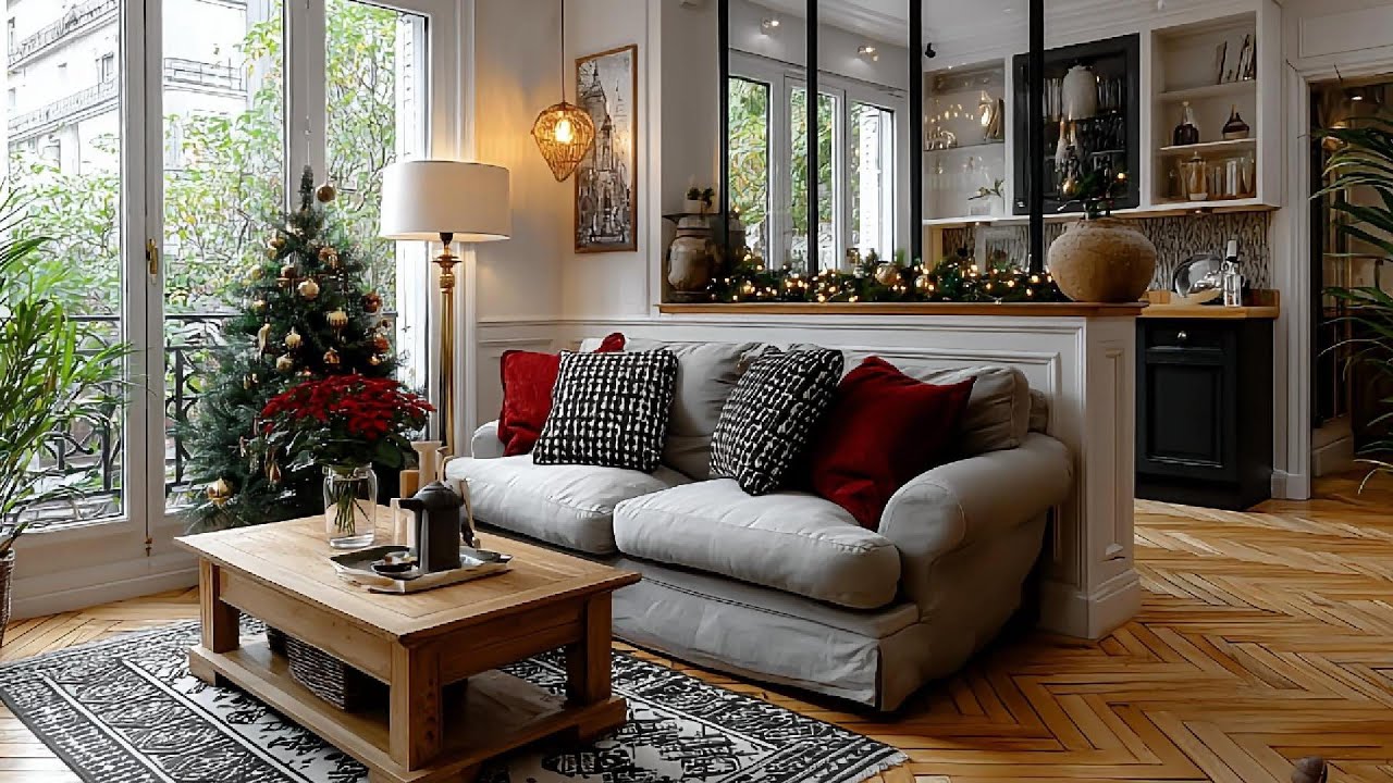 Timeless Parisian Christmas Decor | Luxe French Apartment Styling Ideas