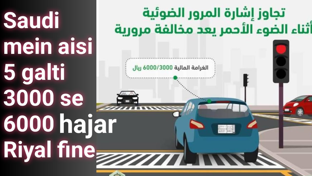 New Traffic Violation Added By Saudi Traffic Police l Traffic Violation Fine 3 to 6 thousand Riyal