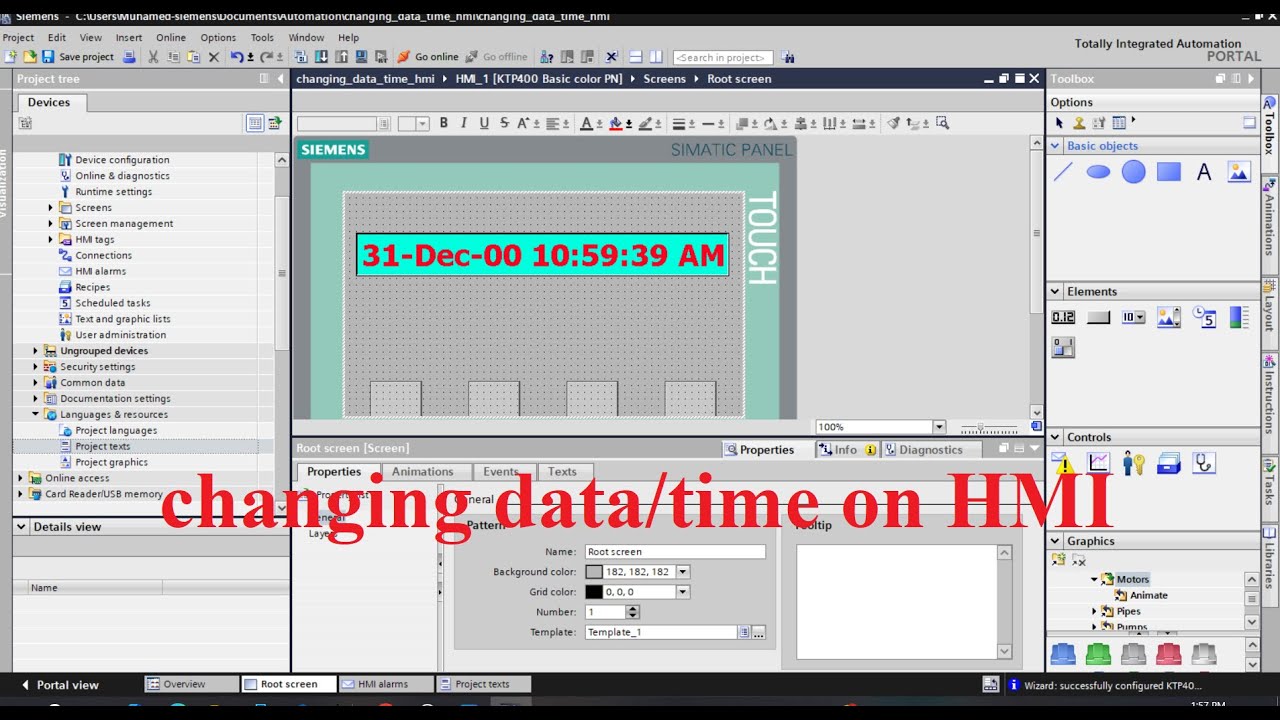 TIA Portal HMI Changing of Date/Time format (M/d/yyyy-d/M/yyyy and 12/24 hours format)
