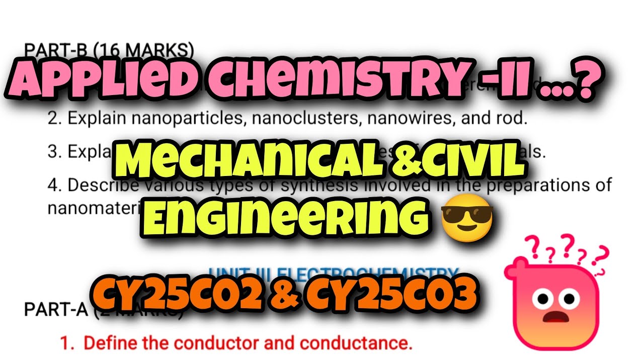 Applied chemistry -II Syllabus|Mechanical &Civil Engineering|CY25C02 & CY25C03|#engineering 