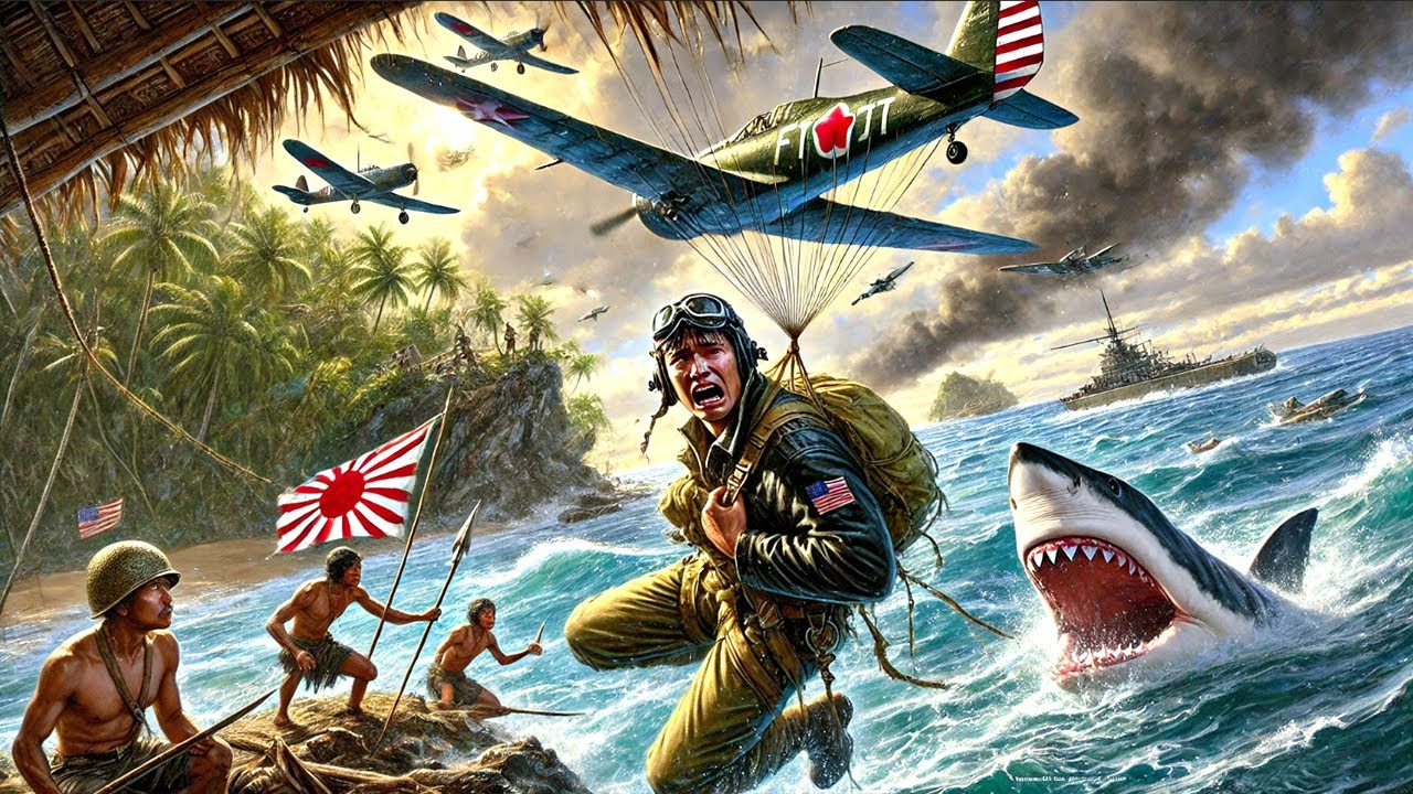 US NAVY PILOT NAISAHAN ang mga HAPON sa ERE, Mga PATING sa DAGAT, at mga KATUTUBO noong World W@r 2