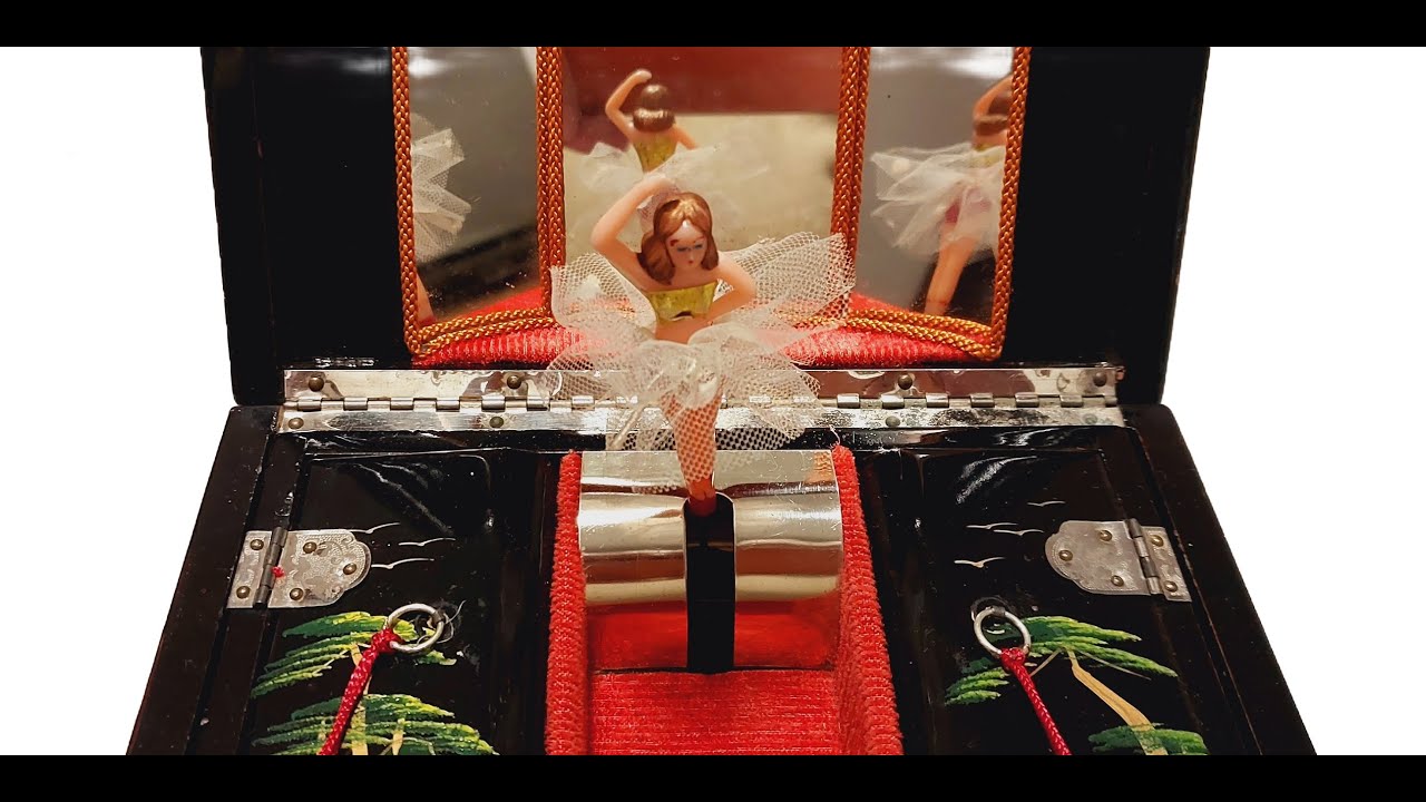 Caixa De Música Antiga Com Bailarina. Cxa39 / Antique Music Box With Ballerina