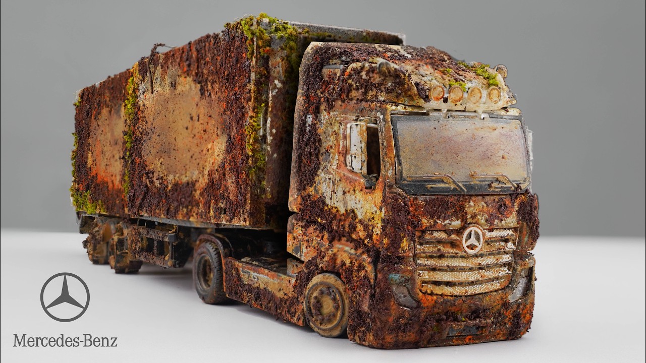 Restoration Abandoned Trailer TRUCK - Destroyed Mercedes Benz Semi Trailer Truck Restoration