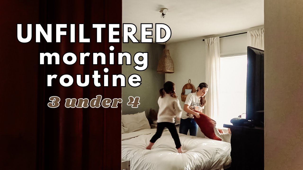 REALISTIC morning routine with 3 kids 4 and under