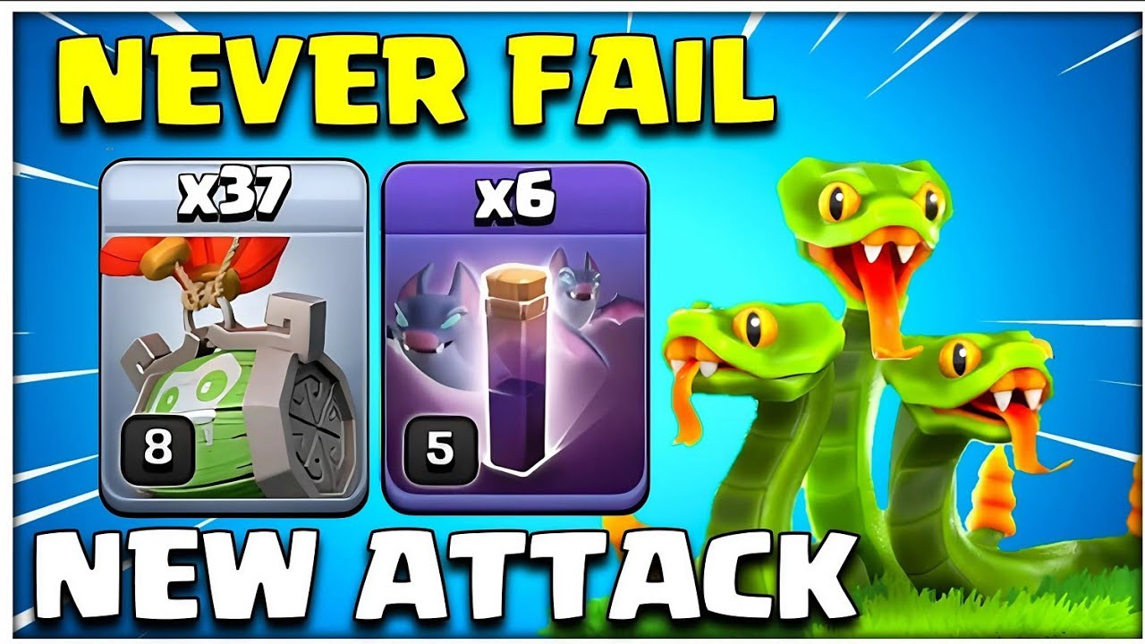 Never Fail ! New TH13 Snake Barrel + Bat Spell || Th13 Attack Strategy 2025 || Snake barrel Attack