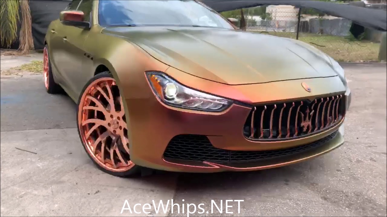 AceWhips.NET- Outrageous Maserati Ghibli on Rosegold 24" Asantis
