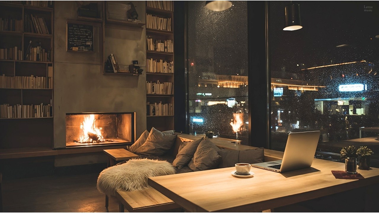 Late Night Focus ☔ Rainy Cafe Jazz for Study, Work & Coffee Shop Ambience