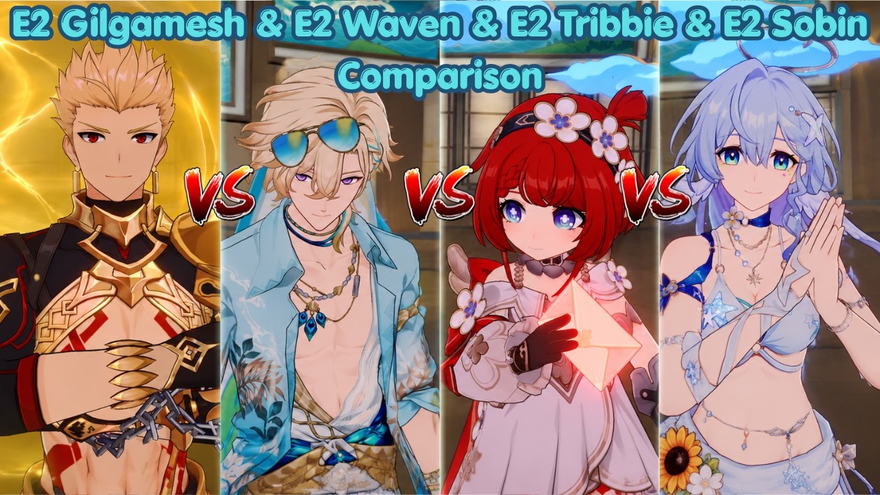 V4 | E2 Gilgamesh vs E2 Waven vs E2 Tribbie vs E2 Sobin Comparison | Skaracabaz King in Check AA 4.3