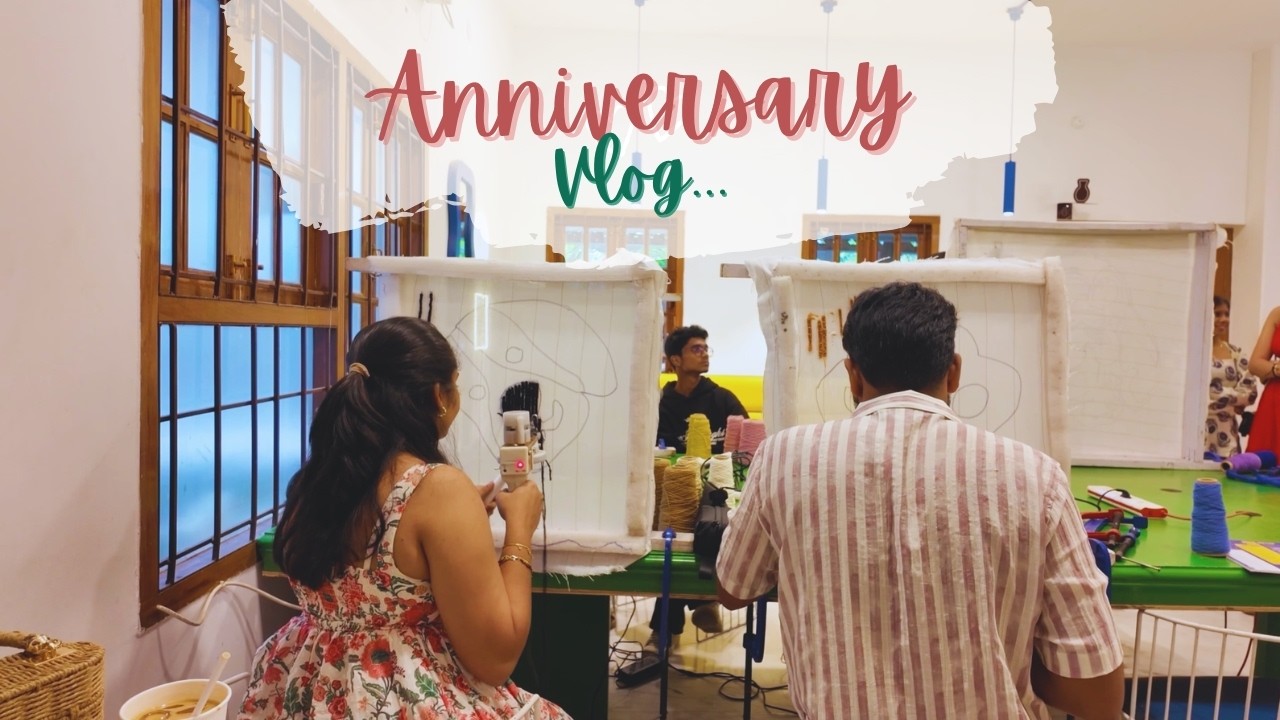 We Tried Tufting on Our Anniversary 🤍 | Couple Vlog | Sindhu Bablu | Sindhu Polina