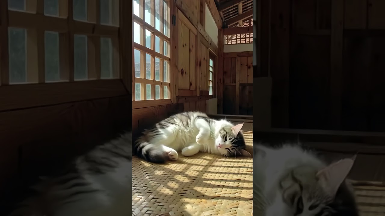 &ldquo;Cozy Cat Nap in a Traditional Indonesian Home 🐱🌿&rdquo;