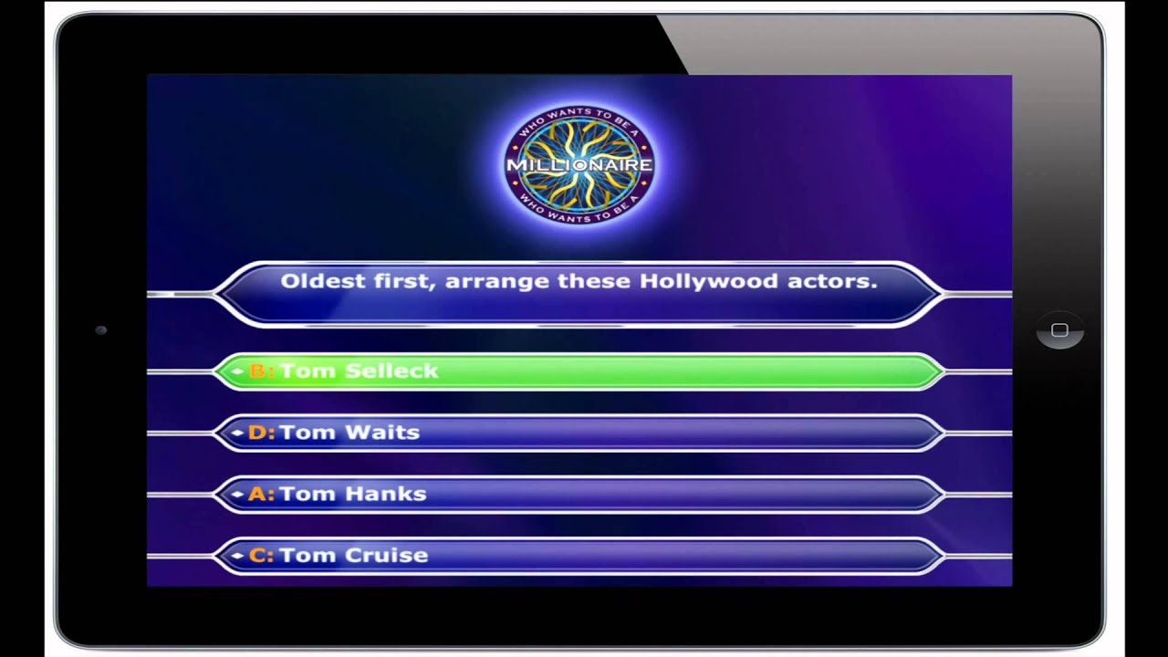 Who wants to be a millionaire for iPad