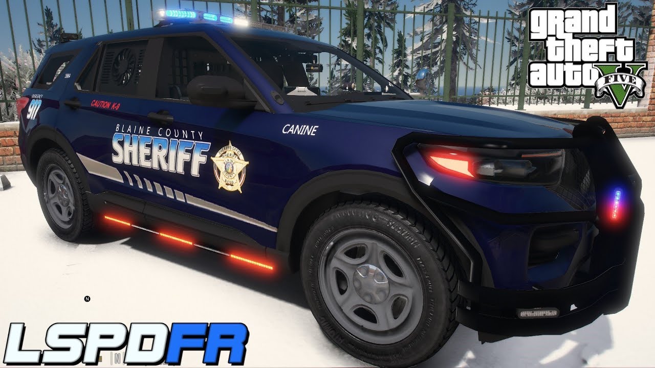 GTA 5 LSPDFR - Blaine County Sheriff - 2020 Ford Explorer K-9 Unit (Snow Patrol) NVE