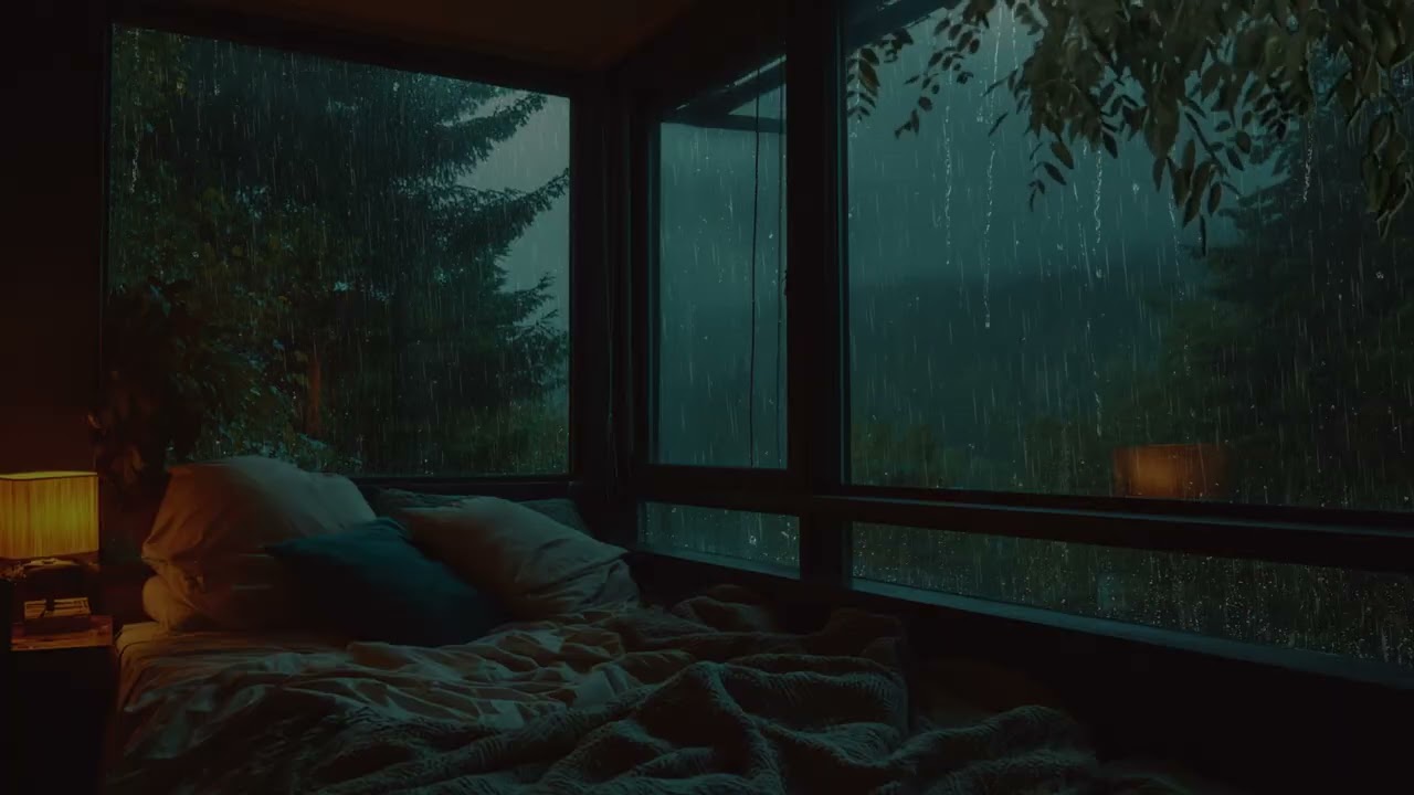 Late rain redraws the hours ☕ letting waiting feel softer than moving on tonight now