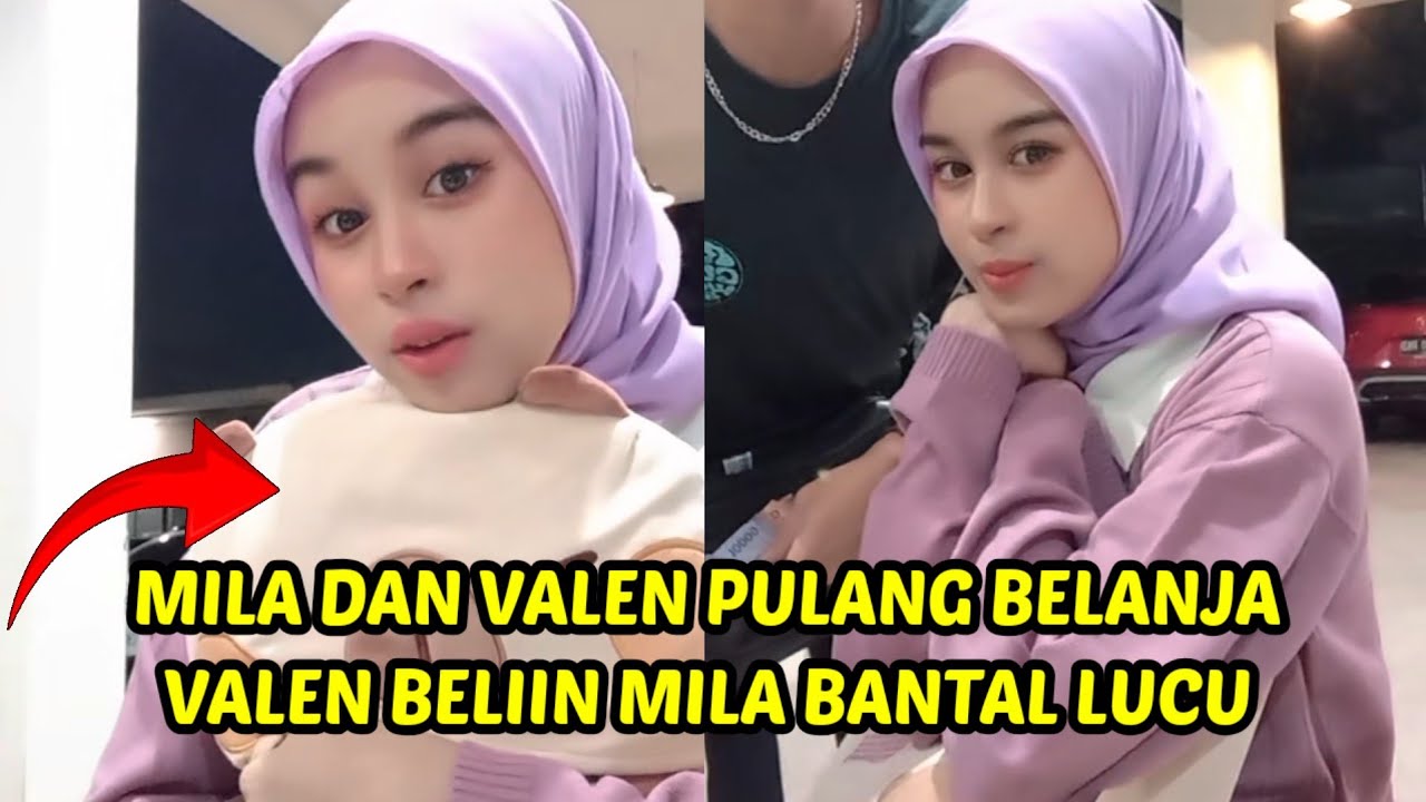 Valen dan mila pulang jalan jalan, mila dibeliin valen bantal lucu