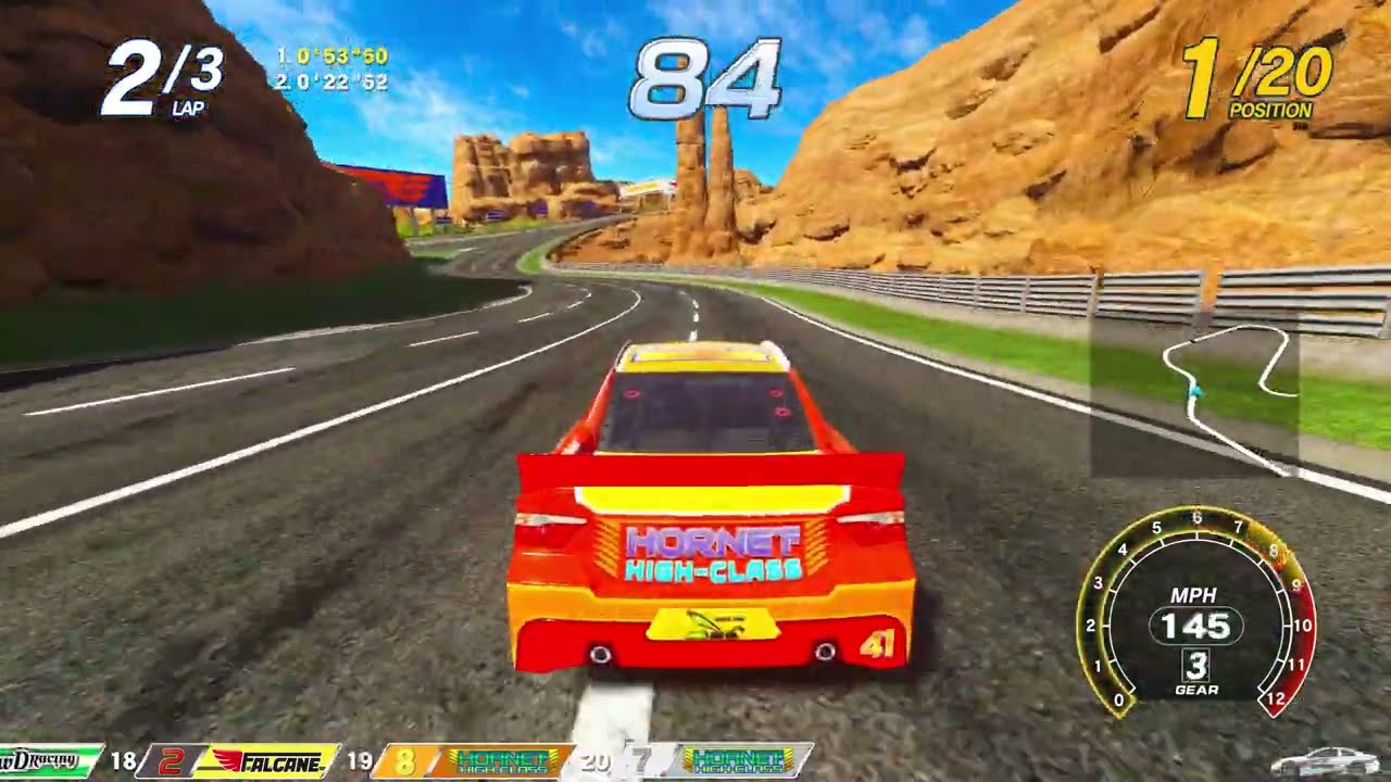 Daytona Championship USA -  Dinosaur Canyon (Advance Stage) PC [HD] (3 Laps, Long)
