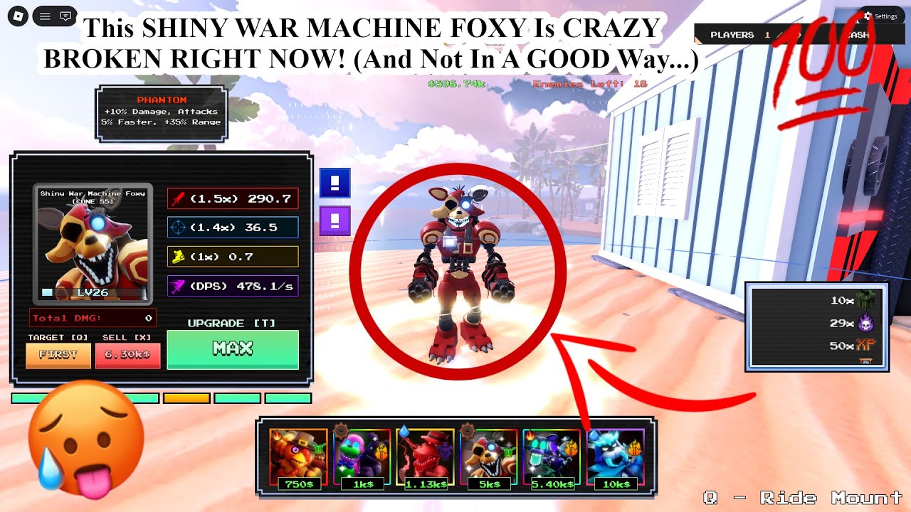 В оригинальном событии Five Nights TD 2 я разблокировал боевую машину Foxy, и она просто потрясаю...